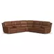 Henry Caramel Leather 7 Piece Modular Zero Gravity Power Reclining Sectional with Power Headrests and USB Charging