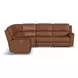 Henry Caramel Leather 7 Piece Modular Zero Gravity Power Reclining Sectional with Power Headrests and USB Charging