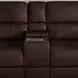 Henry Brown Leather 75" Power Reclining Console Loveseat with Power Headrest and Lumbar