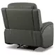Linden Charcoal Leather Zero Gravity Swivel Gliding Power Recliner with USB Charging and Heat Massage