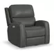 Linden Charcoal Leather Zero Gravity Swivel Gliding Power Recliner with USB Charging and Heat Massage