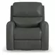 Linden Charcoal Leather Zero Gravity Swivel Gliding Power Recliner with USB Charging and Heat Massage