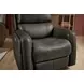 Linden Charcoal Leather Zero Gravity Swivel Gliding Power Recliner with USB Charging and Heat Massage