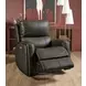 Linden Charcoal Leather Zero Gravity Swivel Gliding Power Recliner with USB Charging and Heat Massage