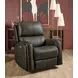 Linden Charcoal Leather Zero Gravity Swivel Gliding Power Recliner with USB Charging and Heat Massage
