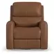 Linden Caramel Leather Zero Gravity Swivel Gliding Power Recliner with USB Charging and Heat Massage