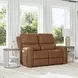 Linden Brown Leather 64" Power Reclining Loveseat With Power Headrest And Lumbar