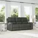 Linden Gray Leather 87" Power Reclining Sofa With Power Headrest And Lumbar