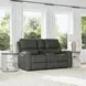 Linden Gray Leather 76" Power Reclining Console Loveseat With Power Headrest And Lumbar
