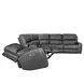 Linden Charcoal Leather 6 Piece Modular Zero Gravity Power Reclining Sectional with Power Lumbar and USB Charging