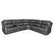 Linden Charcoal Leather 6 Piece Modular Zero Gravity Power Reclining Sectional with Power Lumbar and USB Charging