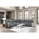 Linden Charcoal Leather 6 Piece Modular Zero Gravity Power Reclining Sectional with Power Lumbar and USB Charging