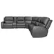 Linden Charcoal Leather 6 Piece Modular Zero Gravity Power Reclining Sectional with Power Lumbar and USB Charging