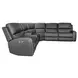 Linden Charcoal Leather 6 Piece Modular Zero Gravity Power Reclining Sectional with Power Lumbar and USB Charging