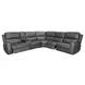 Linden Charcoal Leather 6 Piece Modular Zero Gravity Power Reclining Sectional with Power Lumbar and USB Charging