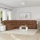 Linden Caramel Leather 6 Piece Modular Zero Gravity Power Reclining Sectional with Power Lumbar and USB Charging
