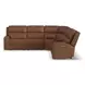 Linden Caramel Leather 6 Piece Modular Zero Gravity Power Reclining Sectional with Power Lumbar and USB Charging