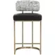Sylvara Bravo Black and Halton Birch Performance Fabric Counter Height Stool