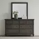 Twin Lakes Gray 6 Drawer Dresser and Square Mirror