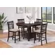Lavon Light Chestnut and Espresso Extendable Counter Height Dining Table