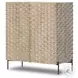 Raffael Carved Stonewash Grey Mango 2 Door Bar Cabinet