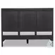 Sydney Black Wash and Black Cane Queen Upholstered Bed