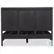Sydney Black Wash and Black Cane Queen Upholstered Bed