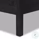 Sydney Black Wash and Black Cane Queen Upholstered Bed