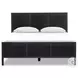 Sydney Black Wash and Black Cane Queen Upholstered Bed