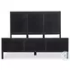 Sydney Black Wash and Black Cane Queen Upholstered Bed