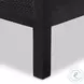 Sydney Black Wash and Black Cane King Upholstered Bed