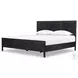 Sydney Black Wash and Black Cane King Upholstered Bed