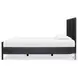Sydney Black Wash and Black Cane King Upholstered Bed