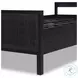 Sydney Black Wash and Black Cane Twin Upholstered Bed