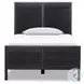 Sydney Black Wash and Black Cane Twin Upholstered Bed