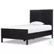 Sydney Black Wash and Black Cane Twin Upholstered Bed