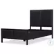 Sydney Black Wash and Black Cane Twin Upholstered Bed