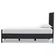 Sydney Black Wash and Black Cane Twin Upholstered Bed