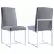 Starlight Grey Matte Velvet Dining Chair Set of 2