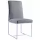 Starlight Grey Matte Velvet Dining Chair Set of 2