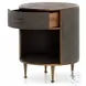 Shagreen Grey Shagreen Round 2 Drawer Nightstand