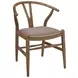 Dinah Brown Danish Y Shaped Back Wishbone Side Chair Set of 2