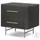 Fletcher Distressed Black 2 Drawer Nightstand