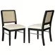 Arini Black Rattan Cane Dining Side Chair Set of 2