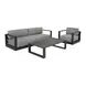 Tavira Lanikai Salt and Pepper Performance Fabric Upholstered Outdoor Arm Chair