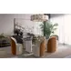 Opaline Meg Taupe and Meg Gold Upholstered Swivel Dining Chair