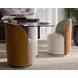 Opaline Meg Taupe and Meg Gold Upholstered Swivel Dining Chair