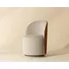 Opaline Meg Taupe and Meg Gold Upholstered Swivel Dining Chair