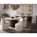 Opaline Effie Linen Upholstered Swivel Dining Chair
