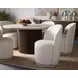 Opaline Effie Linen Upholstered Swivel Dining Chair